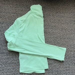 Light Green Turtleneck Crop Top
